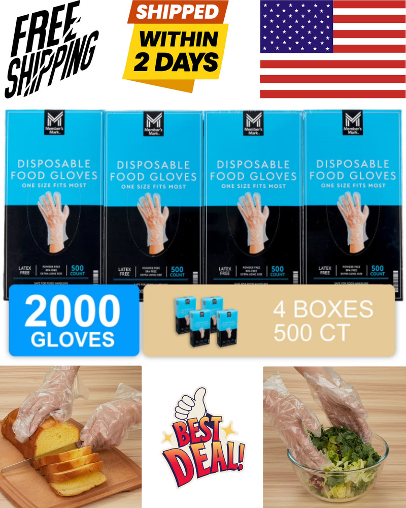 Member’s Mark Disposable Food Gloves, 500 ct., 4 pk -Great Price Free Delivery