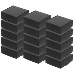 15pcs Small Corrugated Mailer Boxes with Lids for Mailing and Packaging Black
