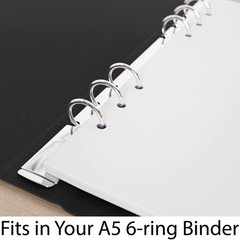 A5 Blank Paper 6-Hole Punched 500 Sheets 100 GSM 148x210mm 5.83×8.27 Inch