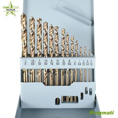 13 Pack HSS Drill Bit Set 1/16″-1/4″ M35 High Speed Steel Twist Jobber Length