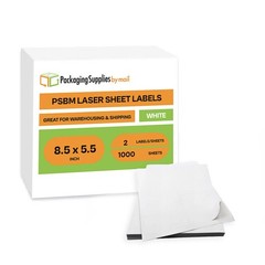 2 Labels/Sheet (1000 Sheets) 8.5″ x 5.5″ Laser Sheet Blank Shipping Labels White
