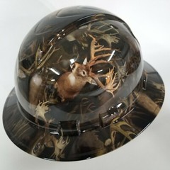 NEW FULL BRIM Hard Hat custom hydro dipped BIG BUCK HUNTER TROPHY BUCK NEW