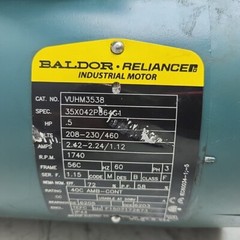 Baldor VUHM3538 .5 Hp 1740 Rpm 3Ph 60Hz 56C TEFC Industrial Motor Used