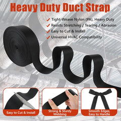 100Ft HVAC Duct Strap, Tight-Weave Nylon Duct Support Webbing, Heavy Duty Duct H
