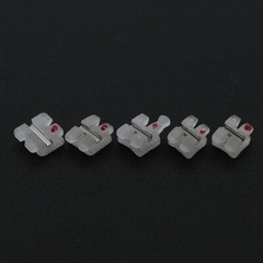 Orthodontic Ceramic Brackets w/Metal Slot 022 018 Roth MBT 3 Hook Braces Clarity