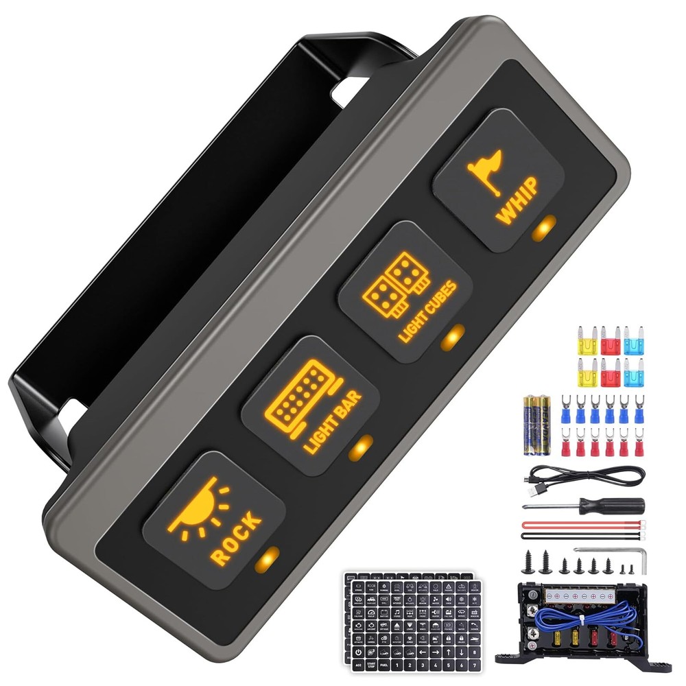 Wireless Switch Panel, 4/6/8/12 Gang Led Touch Switch Remote Control Circuit Box