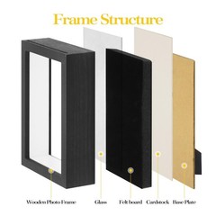 Black Lapel Pin Display Case, 6×8 Shadow Box Frame for Walls and Desktops,Sha…