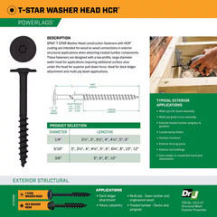 1/4 In. X 2-1/2 In. Exterior Washer Head Structural Wood Lag Screws Powerlags To
