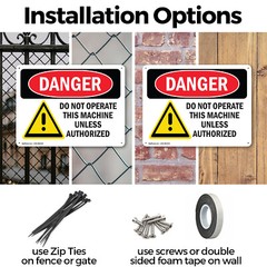 (2 Pack) Do Not Operate This Machine Unless Authorize OSHA Danger Sign Decal