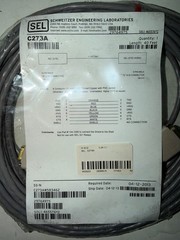 SEL Cable C273A-040 Length: 40ft 9-Pin Male D-Sub Connectors New Surplus