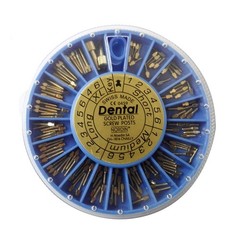 120PCS /Box+2key Dental Stainless Steel Screw Post Dental Gold Plated Screw Post