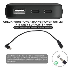 2pcs Type-C to DC Adapter for ORORO Jackets and Vests, 7.4V Heated Vest Adapter