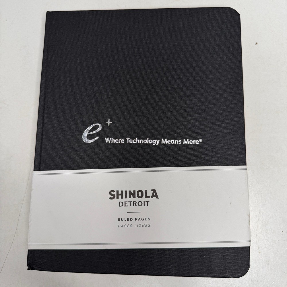 Shinola Notebook Unisex Large Jet Black Ruled Linen Hardcover S0710010921