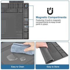 932°F Silicone Soldering Mat Heat-Resistant Magnetic Electronics PC Phone Repair