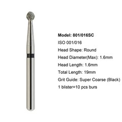 Diamond Dental Burs 856 379 801 FG Round End Taper Football Barrel Pear Flame
