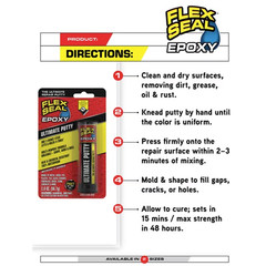 Flex Seal Epoxy, Ultimate Putty, Multi-Purpose, Durable, Permanent, Watertight,