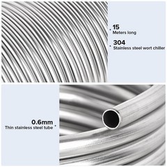 50Ft 1/2″ Stainless Steel Tubing Coil for Water Chillers and Brewing