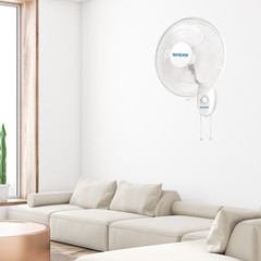 Hurricane 16″ 90 Degree Oscillating 3 Speed Wall Mounted Fan, White (Open Box)