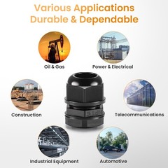 6pcs 3/4 NPT Cable Gland Waterproof IP68 Nylon Cable Pass Through Cord Grip C…