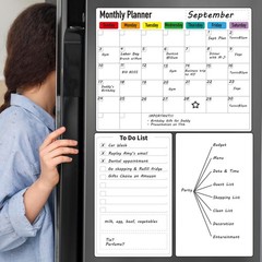 ZazzyKid Magnetic Dry Erase Calendar for Fridge: 14.6 x 11.6 inches, black