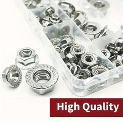 304 Stainless Steel Flange Nuts Kit – M3-M10, 100pcs for Hardware & DIY
