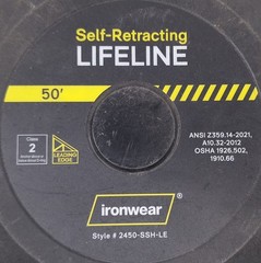 Ironwear 2450-SSH-LE 50′ Class 2 Leading Edge Self-Retracting Lifeline 11104198