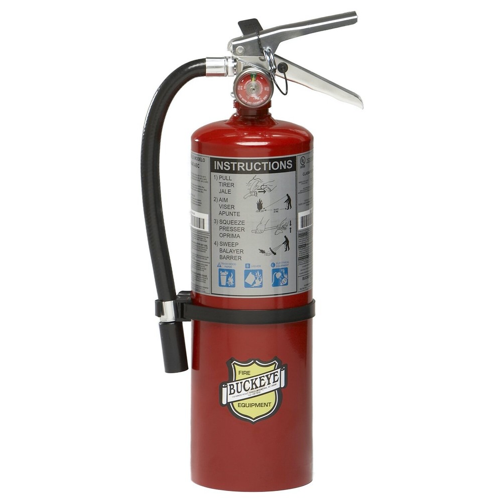 🔥🧯NEW BUCKEYE 5lb. 2023 CERTIFIED ABC FIRE EXTINGUISHER W/WALL HOOK & SIGN🔥🧯