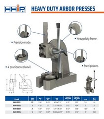 Hhip 1 2 Ton Heavy Duty Arbor Press Precision Metal Working Tool