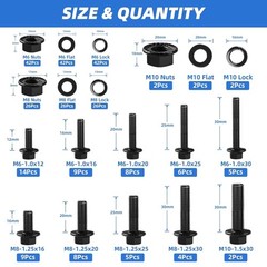 M6-M10 Metric Flange Bolt Assortment – 280 Pieces for Automotive & DIY Projects