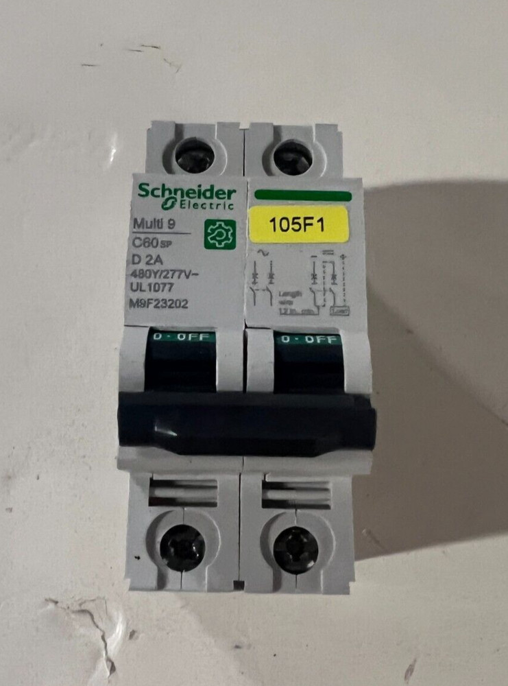 Schneider Electric M9F23202 Miniature Circuit Breaker Multi9 C60SP D 2A see desc