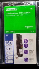 Lot of 6 Square D QO115DFC 15 Amp Dual Function 1-Pole Pigtail Breakers GFI CAFI