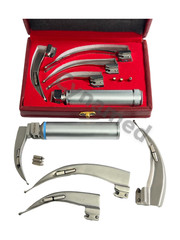 LARYNGOSCOPE MACINTOSH INTUBATION SET OF 4 BLADES AND ONE HANDLE EMT ANESTHESIA