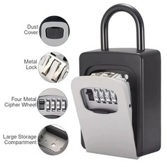 Key Lock Box Outside-Combination Lockbox House Portable Wall Door Knob Mounted
