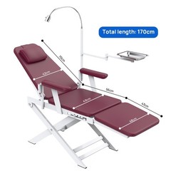 Dental Portable Folding Chair Foldable Mobile Chair with Tray & LED Light