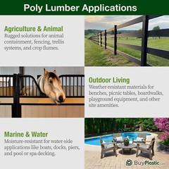 BuyPlastic Tangent Poly Lumber – Light Gray, 2×6 (1.5″ x 5.5″), 72″ L