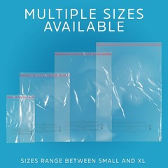 GPI – Pack of 100 8″ x 10″ CLEAR SELF SEAL POLY BAGS, 1.5 Mil – Resealable, P…