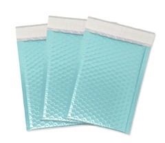 Aqua ICE BLUE Metallic Bubble Mailers 4×8, 8×12, 6×10, 9×13 NEW Padded Envelopes
