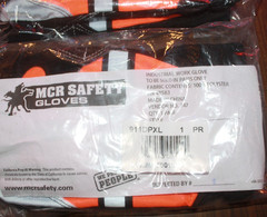 2 Pair MCR Safety Orange Hi Vis Work Gloves AND 2 ORR Safety Vests Retro XL-2XL