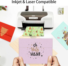 Colored Envelopes Self Seal A7 50 Pack, 10 Colors, 5.25 X 7.25 Printable Invita