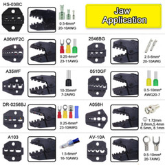 Electrical Insulated Terminals Crimping Tool Kit Ratchet Wire Crimper w/ 8 Dies