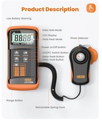 Digital Lux Meter LX1330B Digital Illuminance Light Meter 0-200,000 Lux Meter
