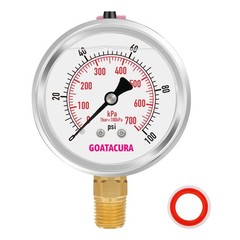 GOATACURA 0-100psi/kpa Lead-Free Glycerin Filled Pressure Gauge,
