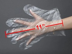 Poly Gloves, Embossed, Large, Clear, Box of 5000, large, 10 boxes of 500 inside