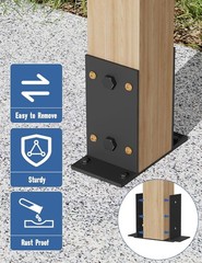 4×4 Post Base 3 Pcs,Heavy Duty Detachable Post Bracket with Adjustable Inner….