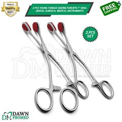 2 Pcs Young Tongue Seizing Forceps 7″ Oral Dental Surgical Medical Instruments