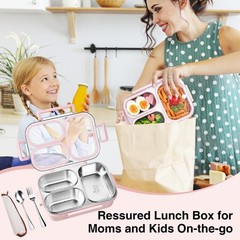 Vacaid 25Oz 18/8 Stainless Steel Lunch Kit Bento Fork/Spoon – 3 Leakproof