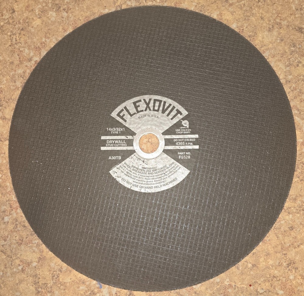 Box 10 Flexovit Chop Saw Blades A30TB – 14″ X 7/64″ X 1″ TYPE 1 Stud Clean Cut