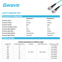 2.4mm Male to 2.4mm Male RG-405SS Flexible Cable | DC-50GHz
