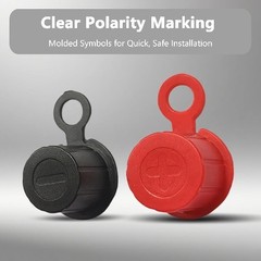 8PCS Red and Black Car Battery Terminal Covers with Deep Post Caps and Protectiv