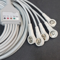 Welch Allyn ECG Cable 6 Pin 5 Leads Snap AHA Compatible 12′ 008-0313-00